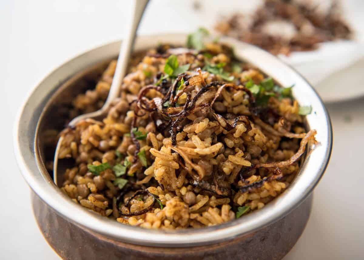 Mejadra - A aromatic Middle Eastern Rice and Lentil Pilaf. A recipe by Yotam Ottolenghi. recipetineats.com