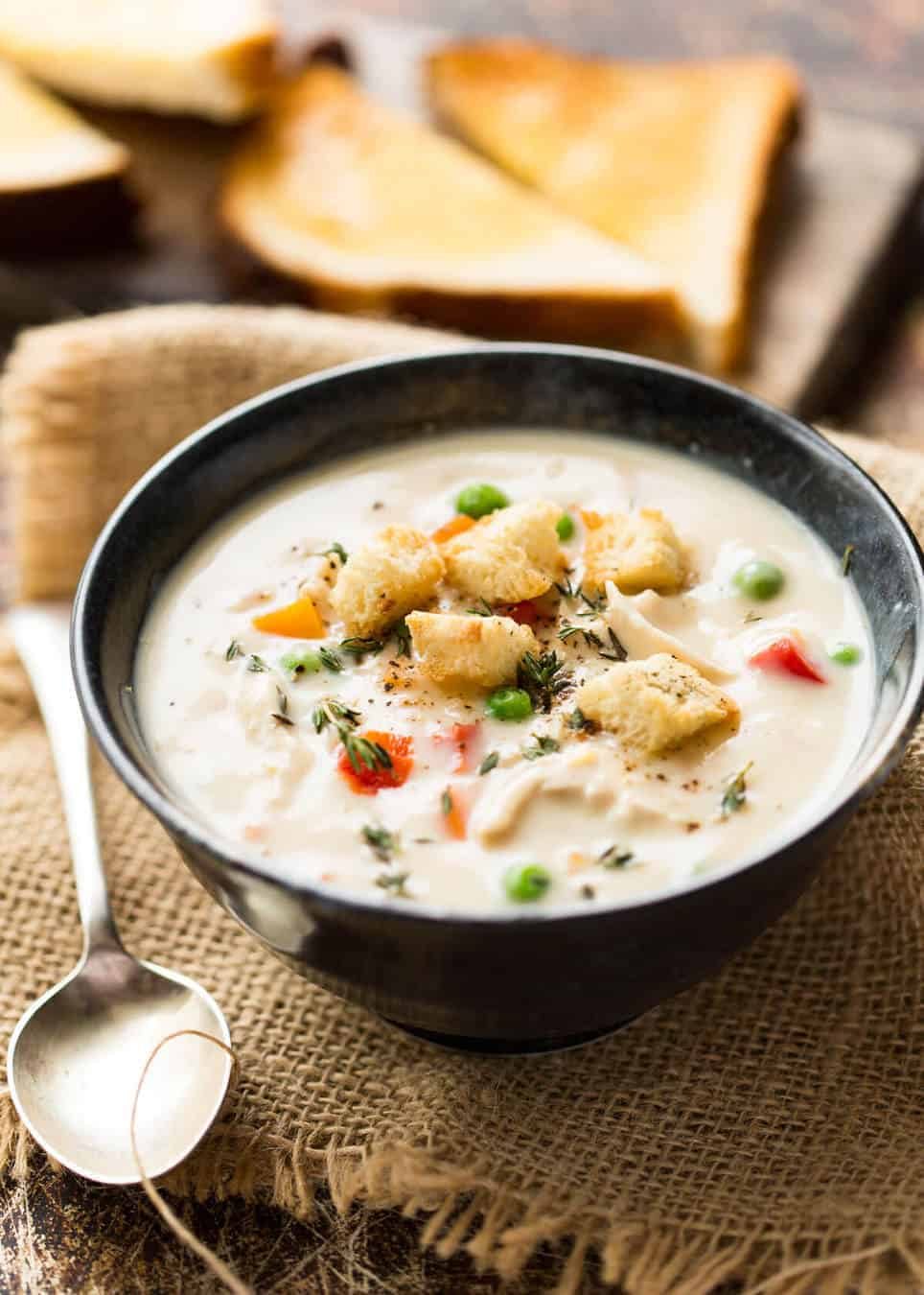 Soul warming Homemade Cream of Chicken Soup. Simply and utterly divine. staging.recipetineats.com