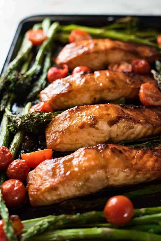 Closeup of Spicy Brown Sugar Salmon 