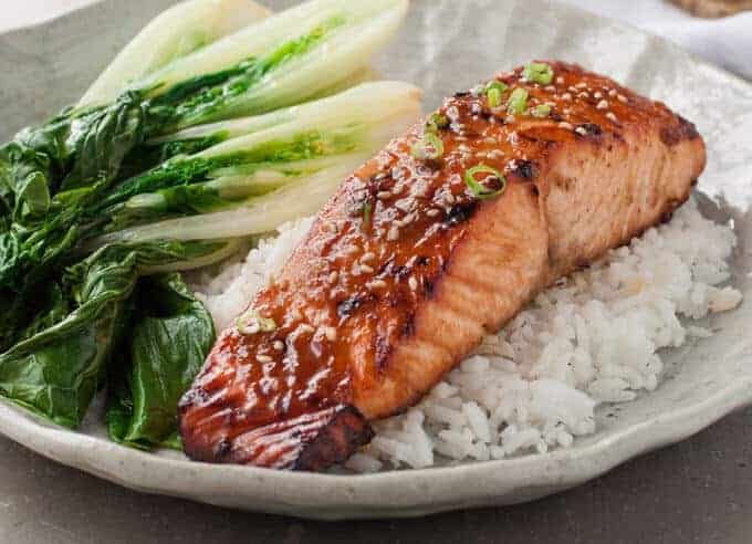 Asian Glazed Salmon | Made this last week, super for a quick midweek meal, INCREDIBLE flavour with just 5 ingredients! staging.recipetineats.com