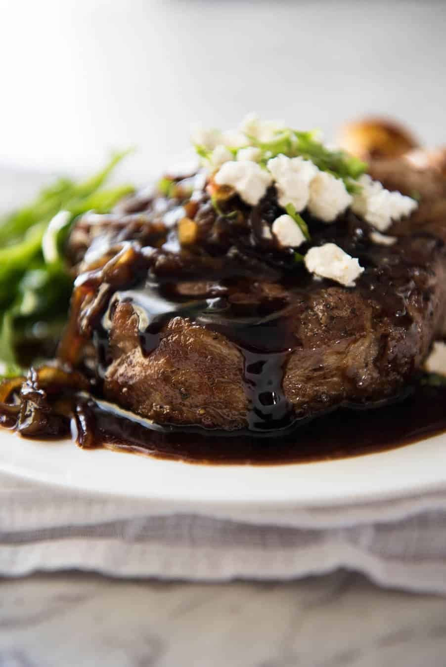 These Balsamic Pork Chops are fantastic for midweek meals - so fast and easy! The sweet tangy balsamic glaze is incredible! staging.recipetineats.com