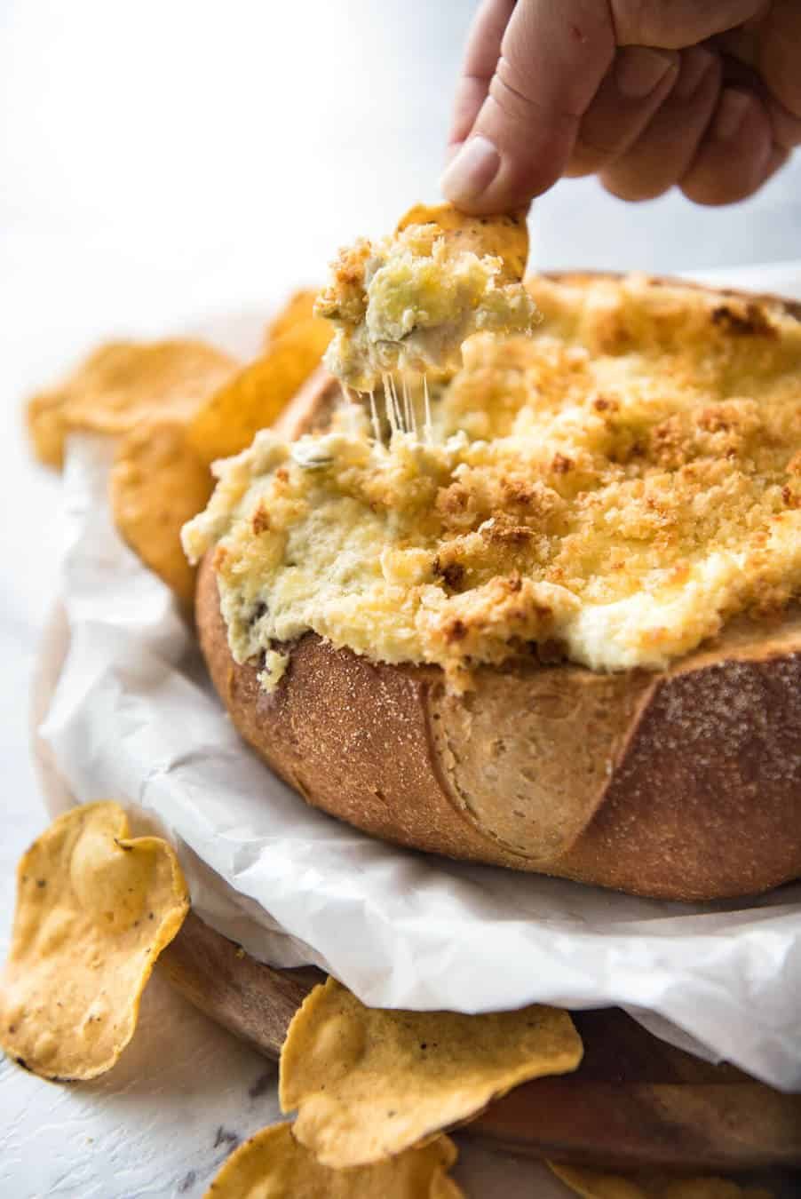 It's a Jalapeño Popper - in dip form! A warm creamy dip spiked with jalapeño, topped with a crunchy panko topping! staging.recipetineats.com