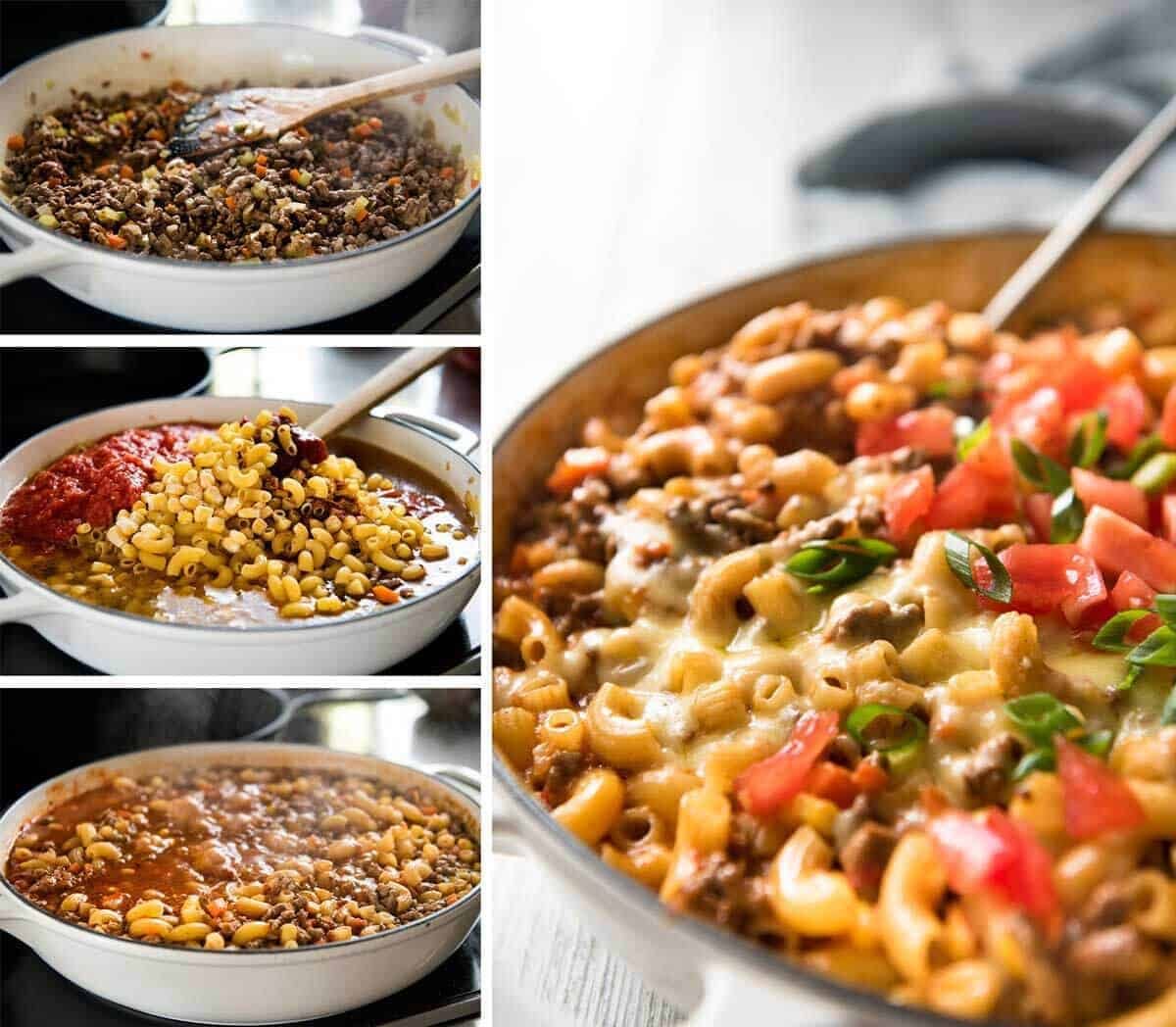 Cheeseburger Casserole / Homemade Hamburger Helper - Beefy, cheesy and saucy, this is a homemade version of the American favourite Hamburger Helper. One pot, 30 minutes! staging.recipetineats.com