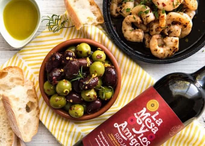 5 Easy Spanish Tapas recipes - all your favorites from the tapas bar! Garlic mushrooms, chorizo, garlic shrimp/prawns, Spanish marinated olives , Spanish omelette and a cheese platter! staging.recipetineats.com