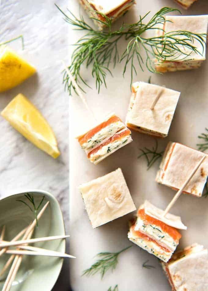 Smoked Salmon Appetizer fantastic for gatherings - no fiddly assembly, served at room temperature, looks elegant and tastes SO GOOD! staging.recipetineats.com