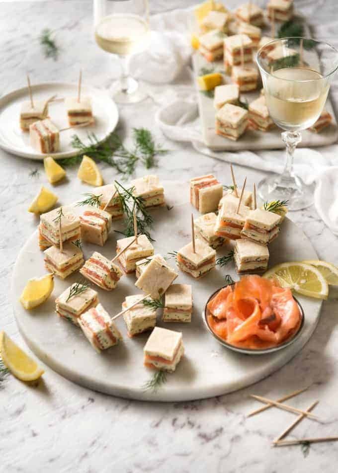 Smoked Salmon Appetizer fantastic for gatherings - no fiddly assembly, served at room temperature, looks elegant and tastes SO GOOD! staging.recipetineats.com