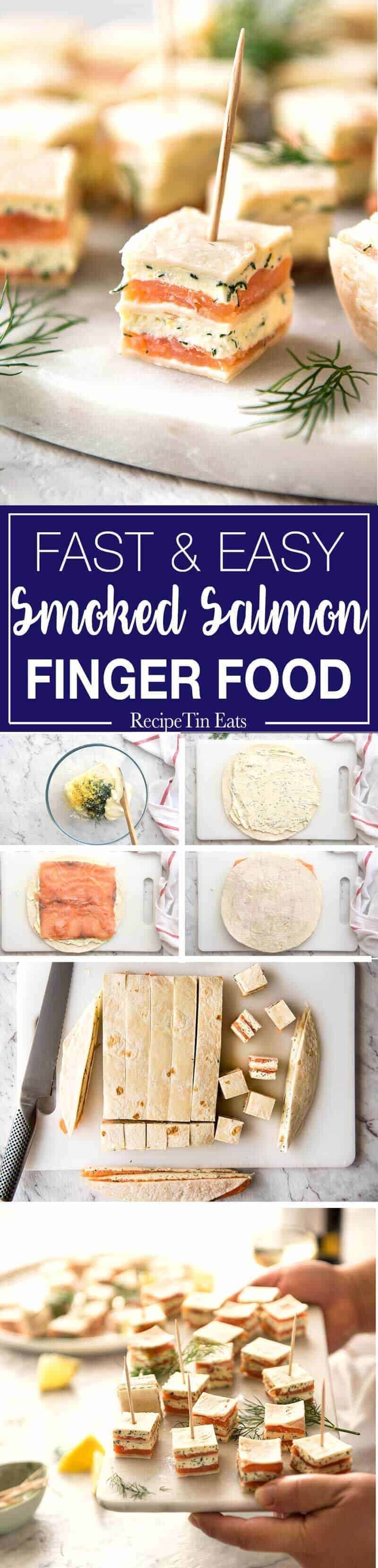 Smoked Salmon Appetizer fantastic for gatherings - no fiddly assembly, served at room temperature, looks elegant and tastes SO GOOD! staging.recipetineats.com