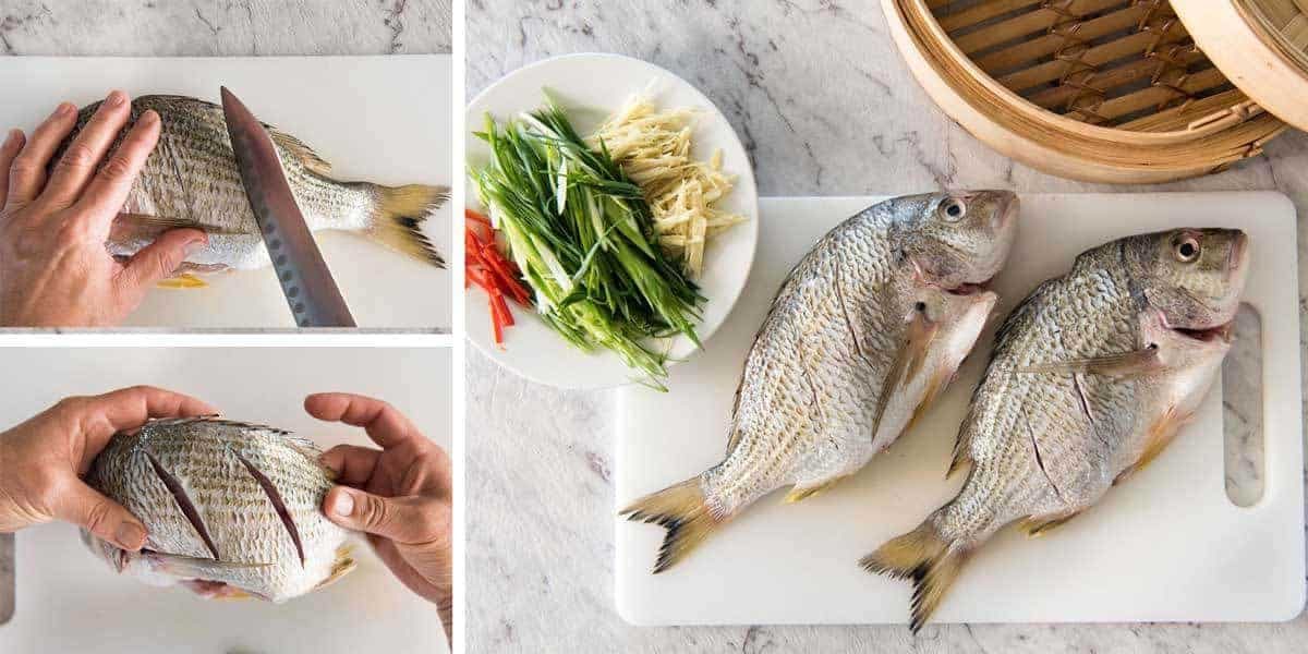 A Chinese Steamed Fish topped with Ginger and Shallots and seasonings, with hot oil poured over it to create a dramatic sizzle and an amazing sauce. So simple, yet so utterly delicious. Steam OR bake the fish! staging.recipetineats.com