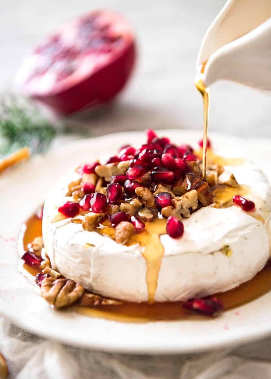 3 Minute Melty Festive Brie - Just microwave for 1 minute and you have an almost-instant baked brie appetizer! staging.recipetineats.com