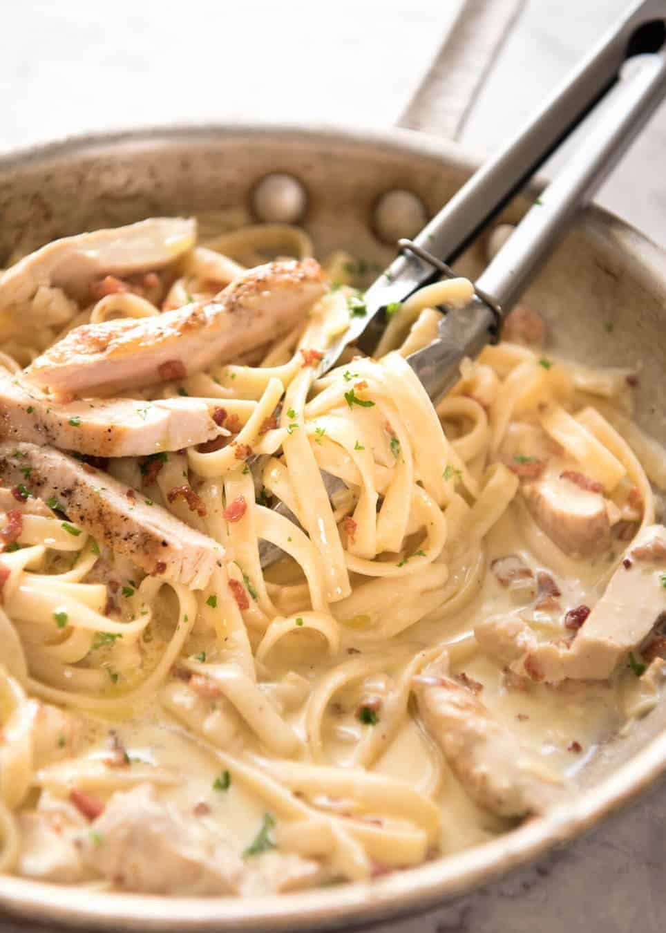 Creamy Chicken and Bacon Pasta - for all those days when nothing but a creamy pasta will do. staging.recipetineats.com