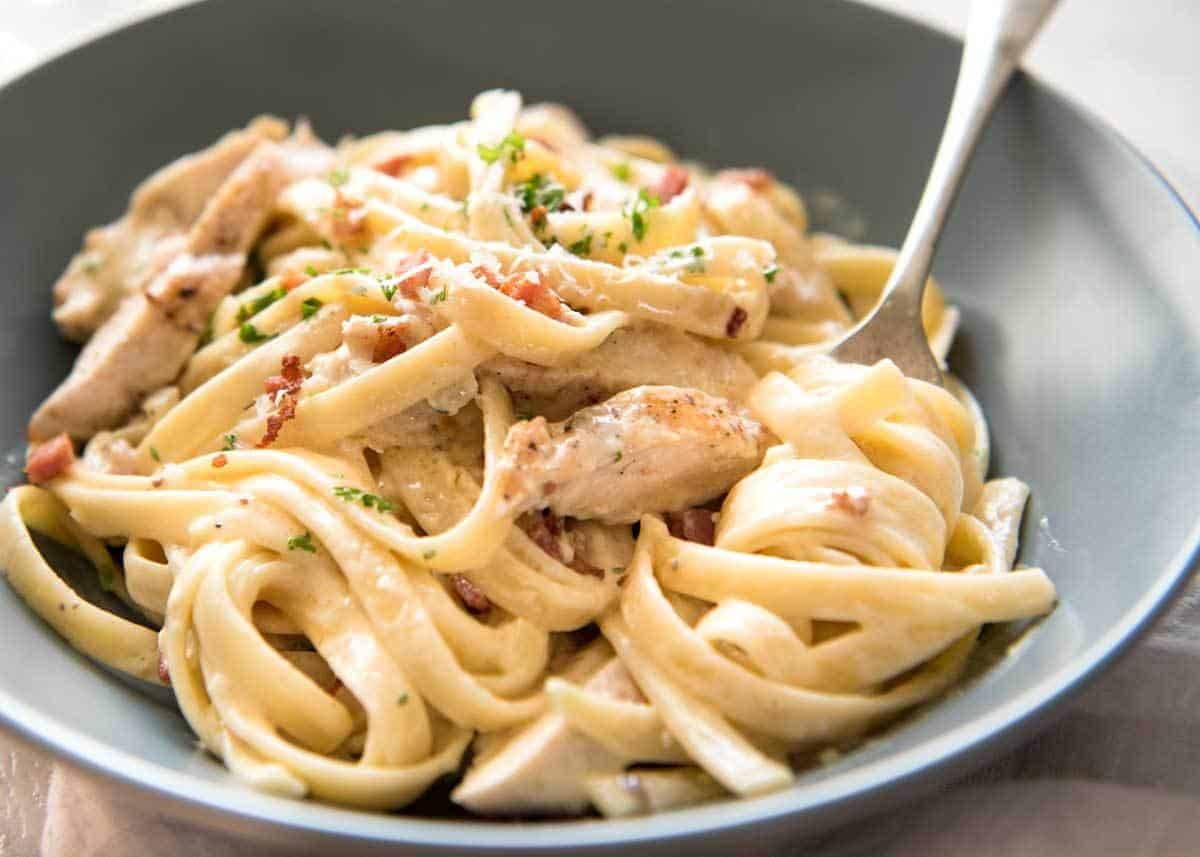Creamy Chicken and Bacon Pasta - for all those days when nothing but a creamy pasta will do. staging.recipetineats.com