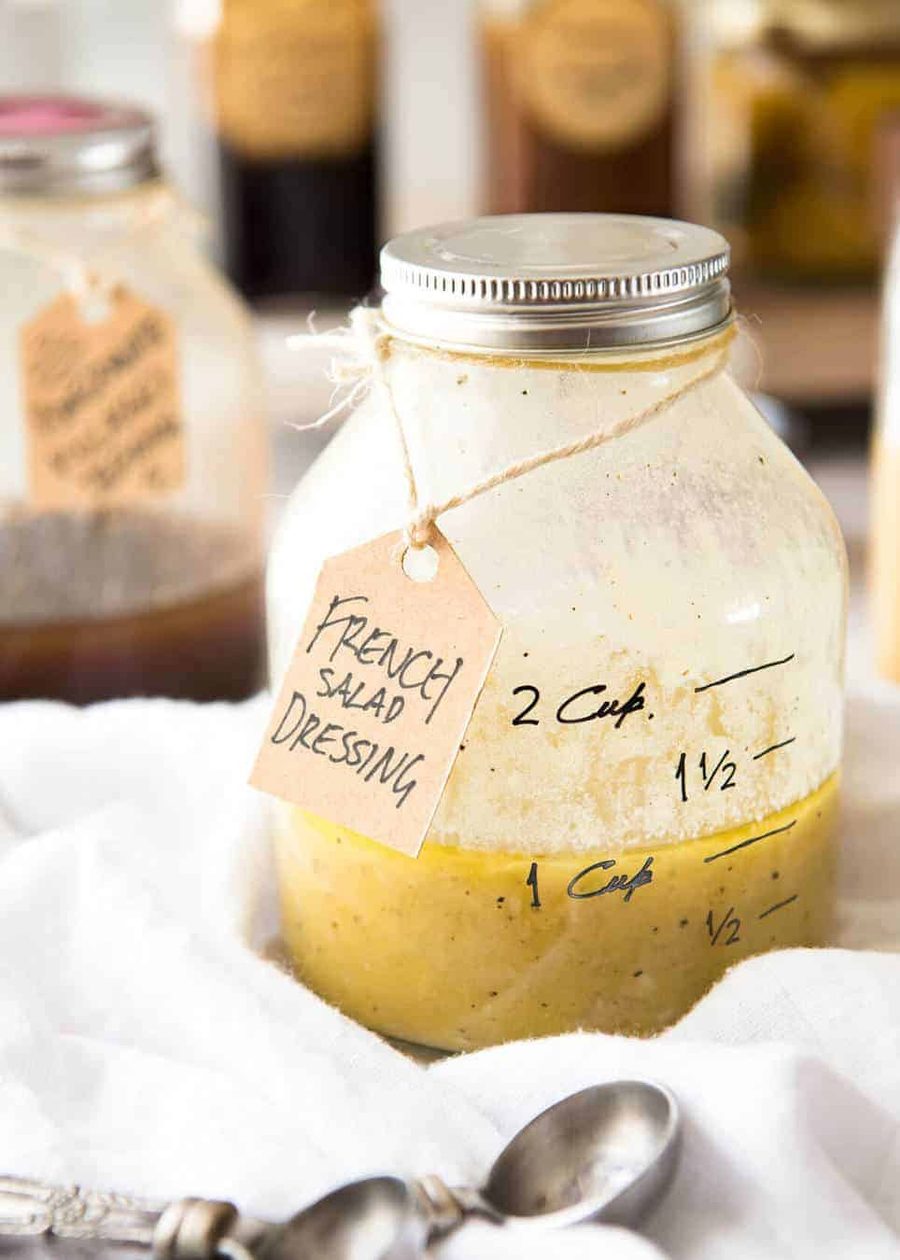 French Salad Dressing (French Vinaigrette) - Made with olive oil, mustard, white wine vinegar and eschalot/shallot. Keeps for up to 2 weeks. staging.recipetineats.com