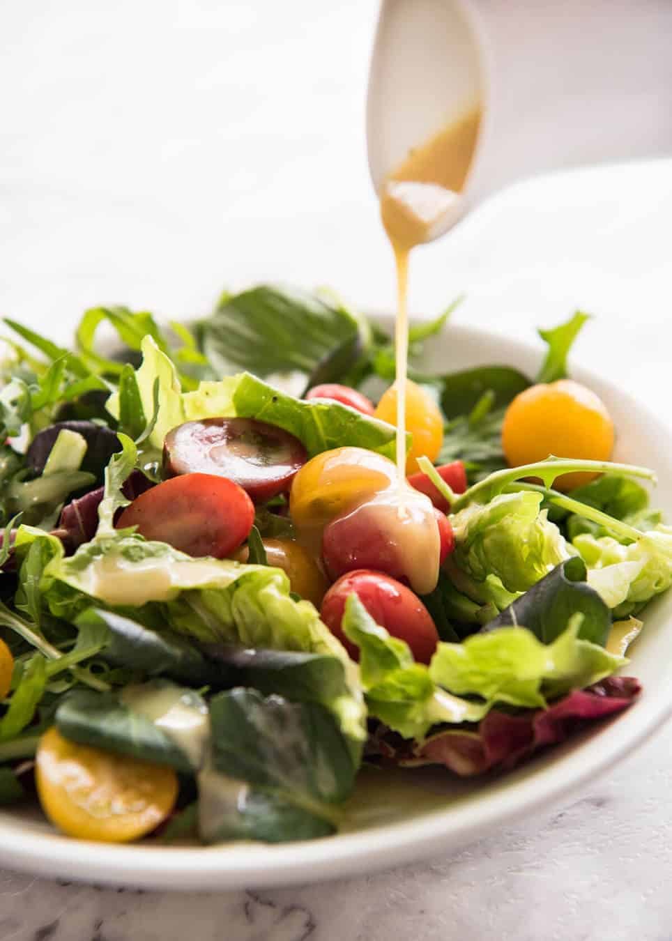 Honey Mustard Dressing - guaranteed crowd pleaser, made with honey, mustard, cider vinegar and olive oil. Keeps for 3 weeks. staging.recipetineats.com