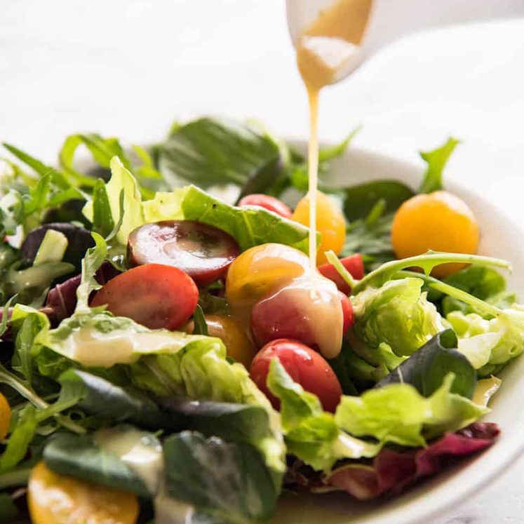Honey Mustard Dressing - guaranteed crowd pleaser, made with honey, mustard, cider vinegar and olive oil. Keeps for 3 weeks. staging.recipetineats.com