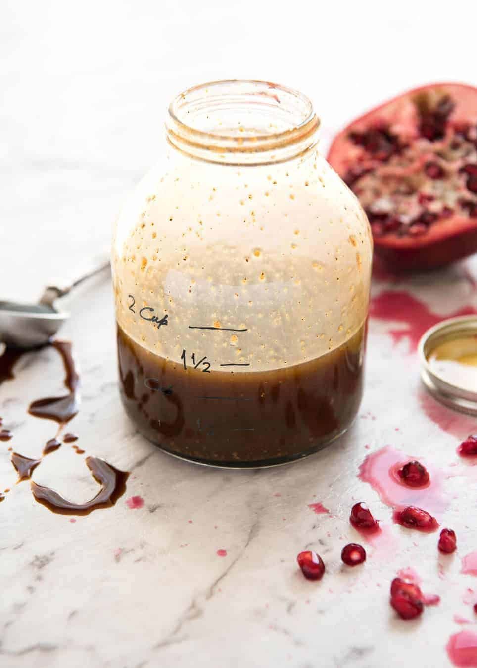 Pomegranate Molasses Dressing - An exotic sounding yet simple to make Middle Eastern dressing, fantastic with roasted vegetables. staging.recipetineats.com