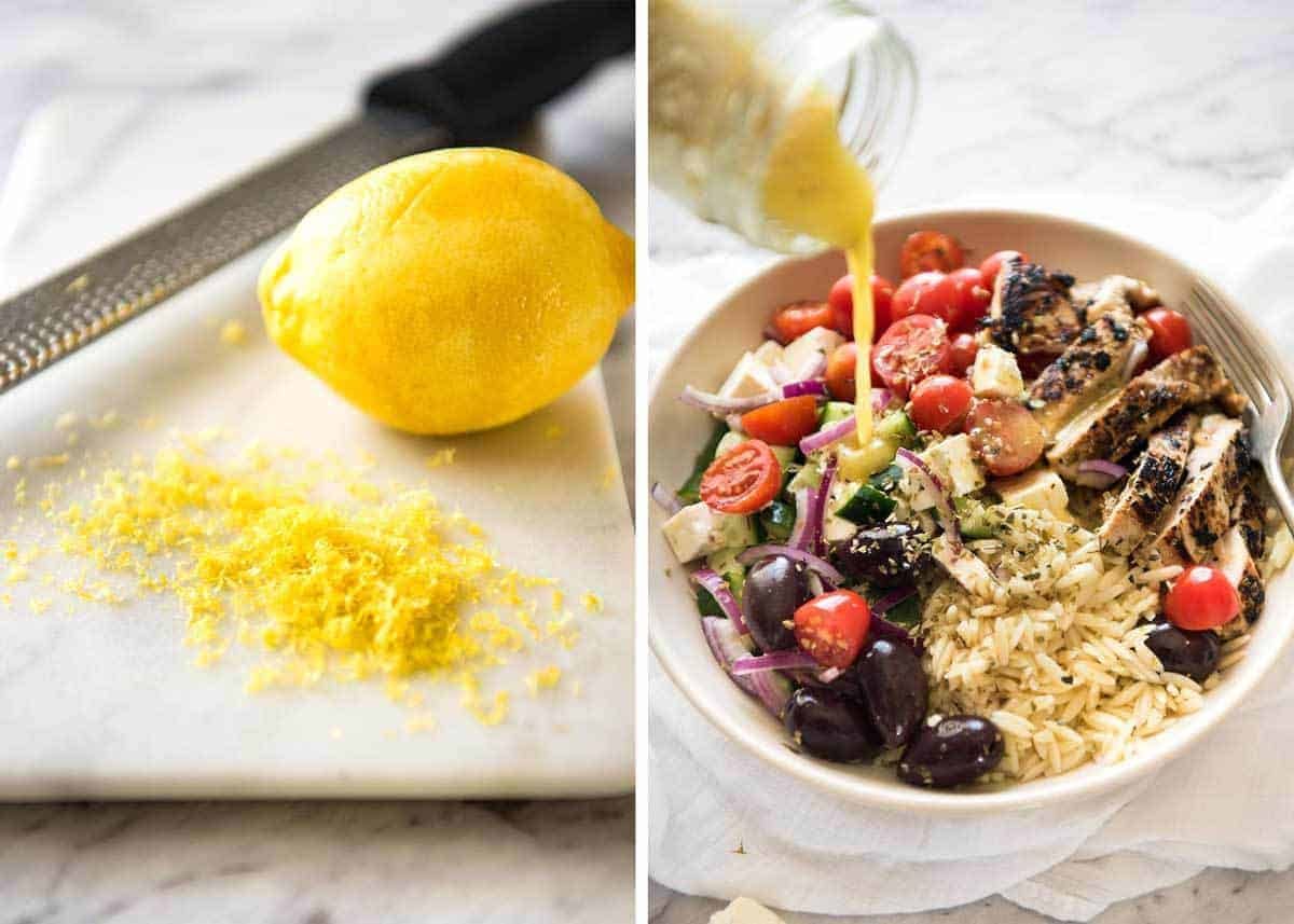 Greek Lemon Orzo Salad (Risoni) - All the fixings of a Greek Salad tossed through orzo / risoni and dressed with a gorgeous zesty lemon vinaigrette. staging.recipetineats.com