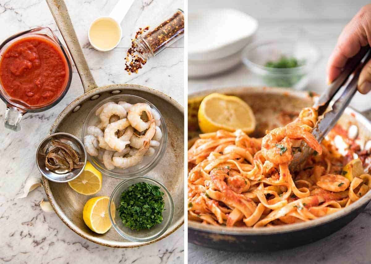 Spicy Chilli Prawn Pasta (Shrimp) - A super quick 15 minute meal with a secret ingredient that makes all the difference! staging.recipetineats.com