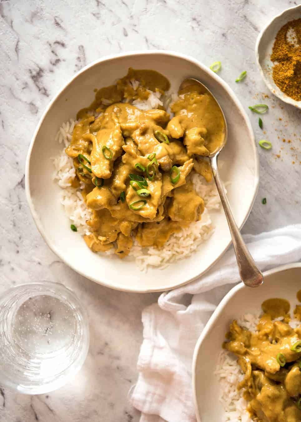 Chinese Satay Chicken Stir Fry - This is the Chinese takeout version of satay! Chicken stir fried in a satay sauce, this is made from scratch and tastes incredible. And easy! staging.recipetineats.com
