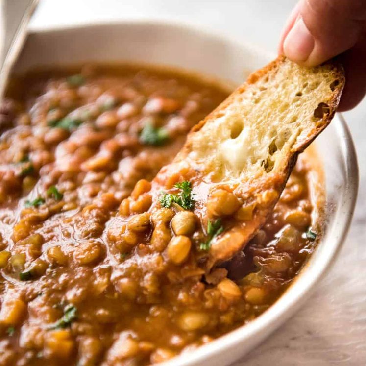 Why settle for a bland Lentil Soup when you make a standout one? Just a hint of spices and finishing it off with lemon zest makes all the difference! staging.recipetineats.com