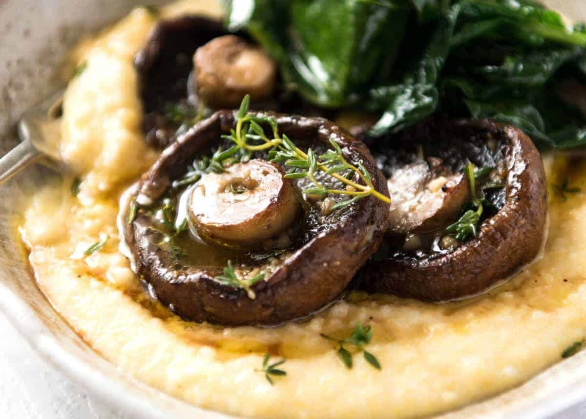 Simple perfection: Garlic Butter Roasted Mushrooms. staging.recipetineats.com