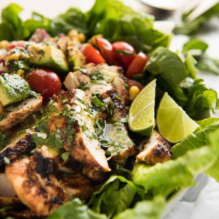 Loaded with all the good stuff! This Mexican Chicken and Avocado Salad is unbelievably good! staging.recipetineats.com