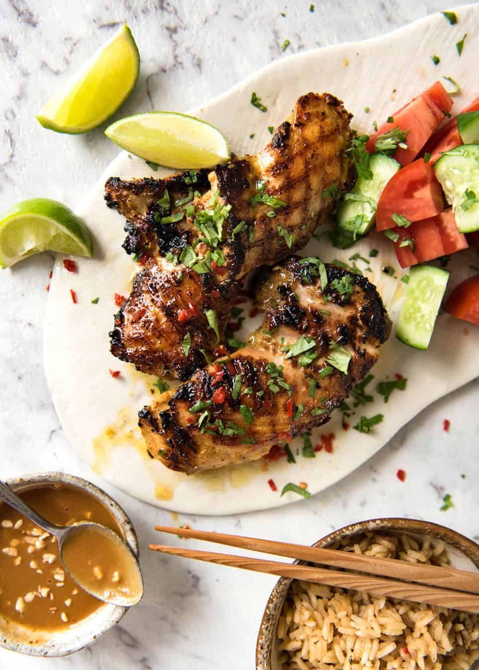 Thai Coconut Chicken - Chicken marinated in a sensational Thai coconut marinade. Great for BBQ, stove or roasting. staging.recipetineats.com