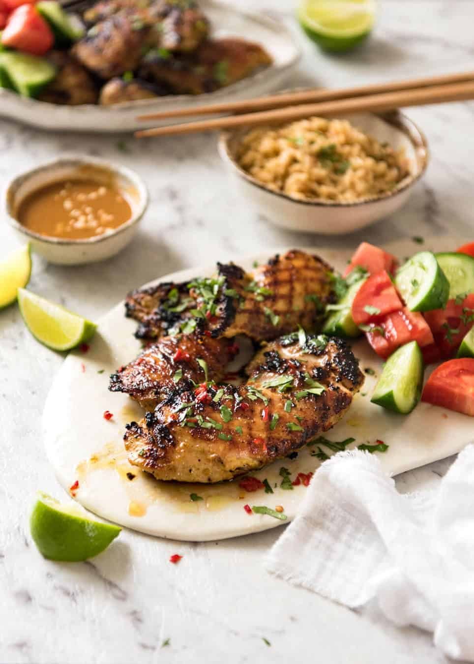 Thai Coconut Chicken - Chicken marinated in a sensational Thai coconut marinade. Great for BBQ, stove or roasting. staging.recipetineats.com