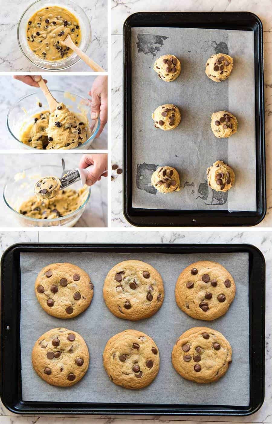 Miracle SOFT Chocolate Chip Cookies that are almost impossibly easy - no creaming butter, no beater, no refrigeration, no rolling dough. These are magical! staging.recipetineats.com