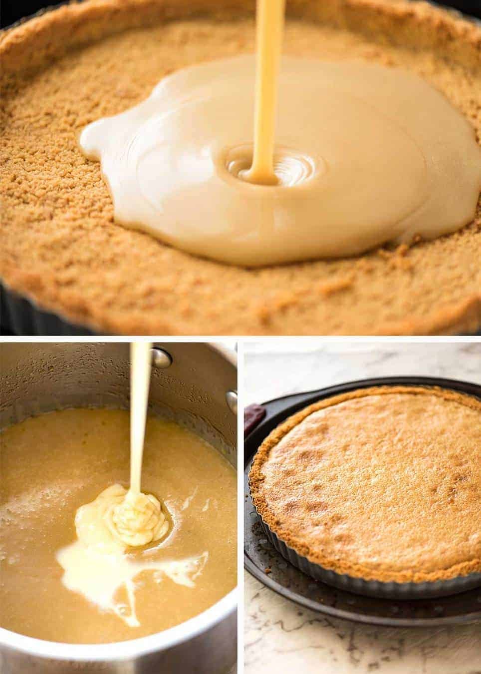 A sinfully decadent Salted Caramel Tart with a creamy soft salted caramel filling topped with luxurious chocolate ganache. Just SIX ingredients! staging.recipetineats.com
