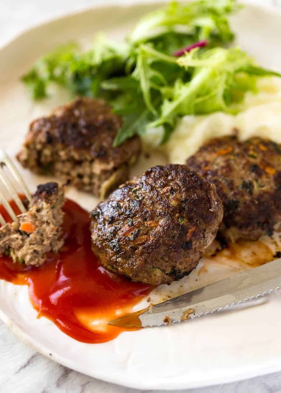This is how to make plump, juicy, extra tasty rissoles with hidden veggies! staging.recipetineats.com