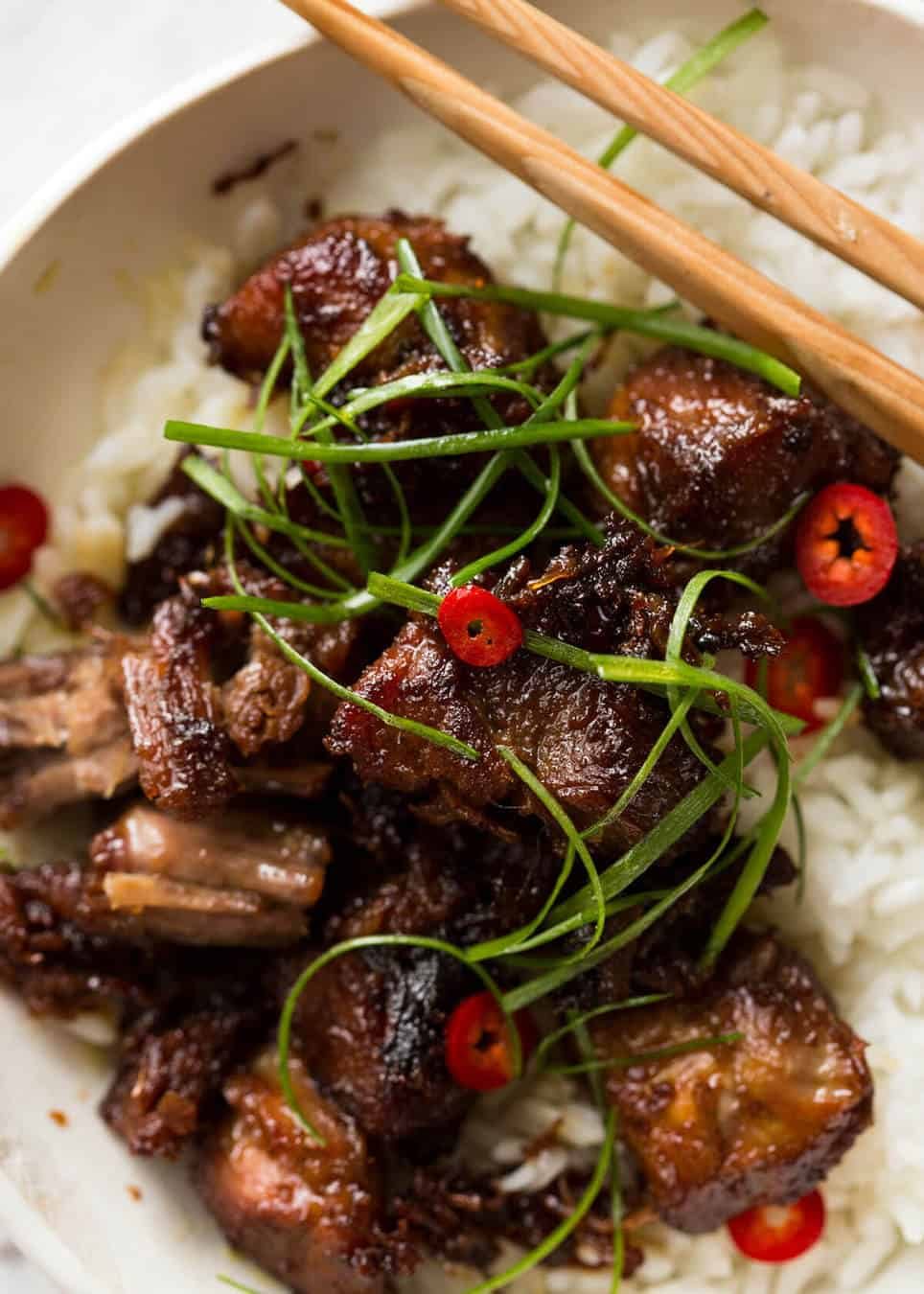 Vietnamese Caramel Pork is a simple, magical recipe - tender pork in a sweet savoury glaze and no hunting down unusual ingredients! staging.recipetineats.com
