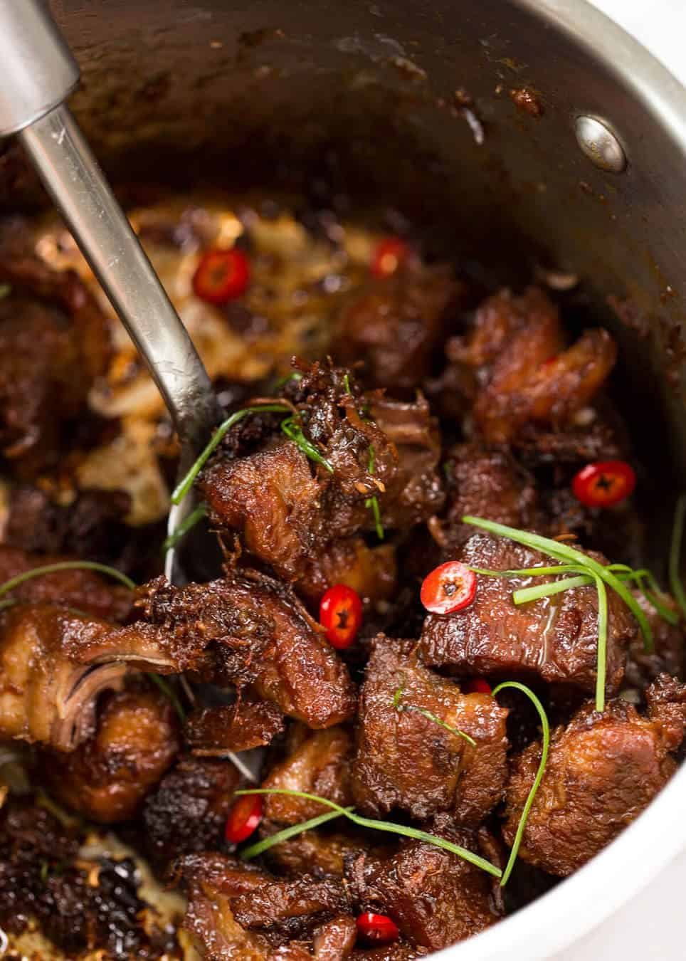 Vietnamese Caramel Pork is a simple, magical recipe - tender pork in a sweet savoury glaze and no hunting down unusual ingredients! staging.recipetineats.com