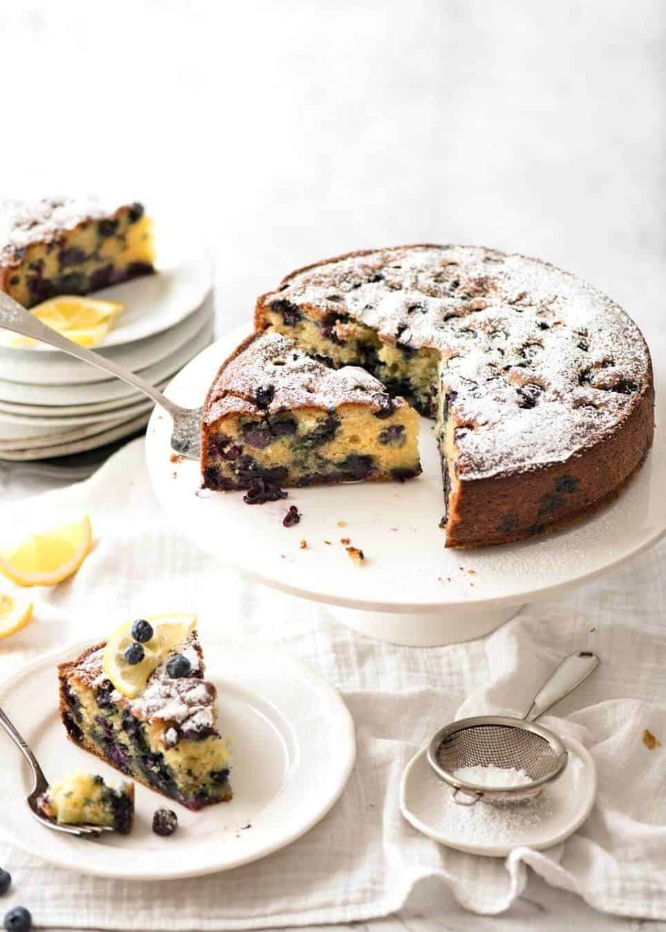 A lovely Blueberry Lemon Yoghurt Cake that's incredibly moist and astonishingly quick to make. staging.recipetineats.com