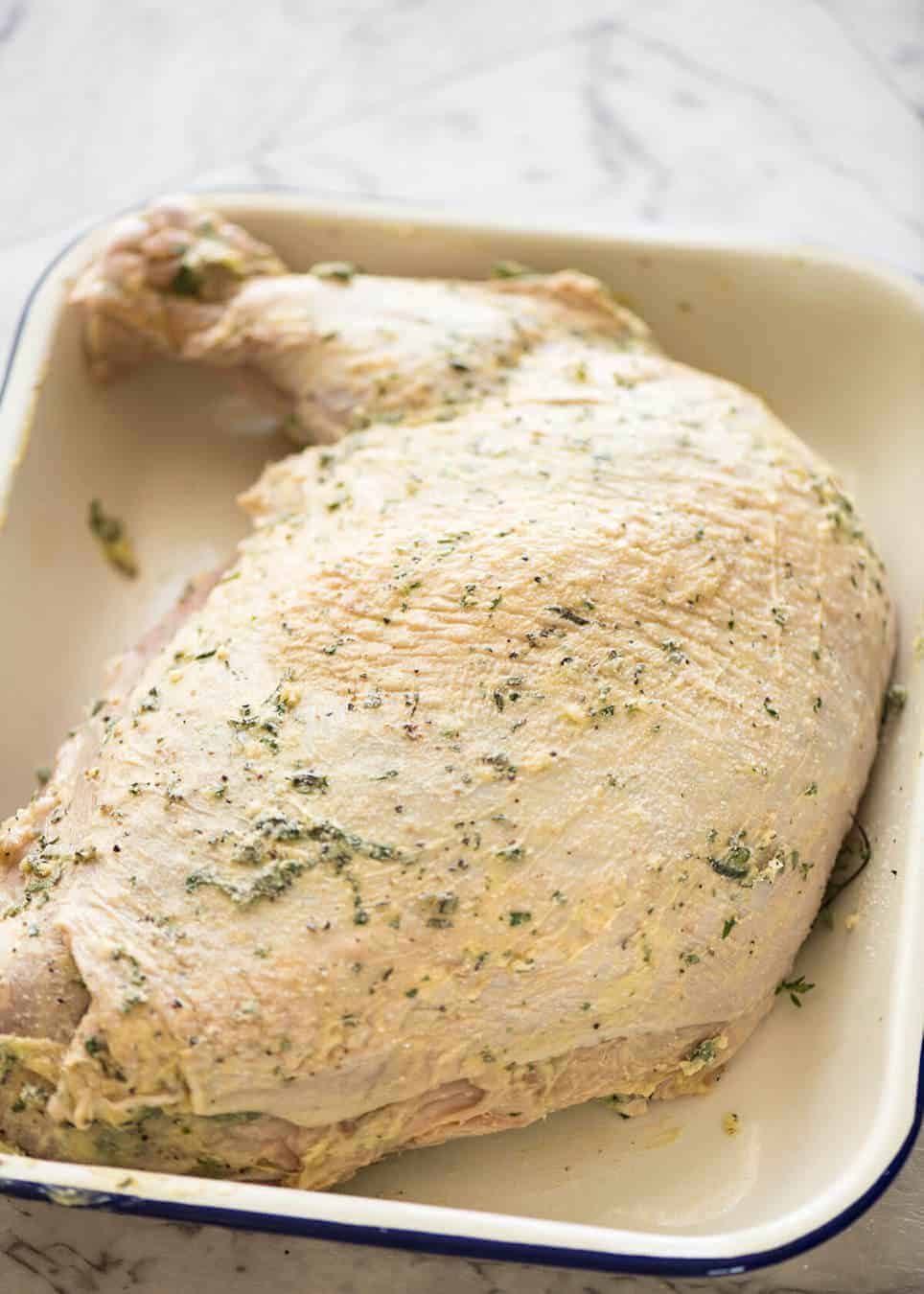 How to make turkey with herb butter under the skin (quick video tutorial provided) staging.recipetineats.com