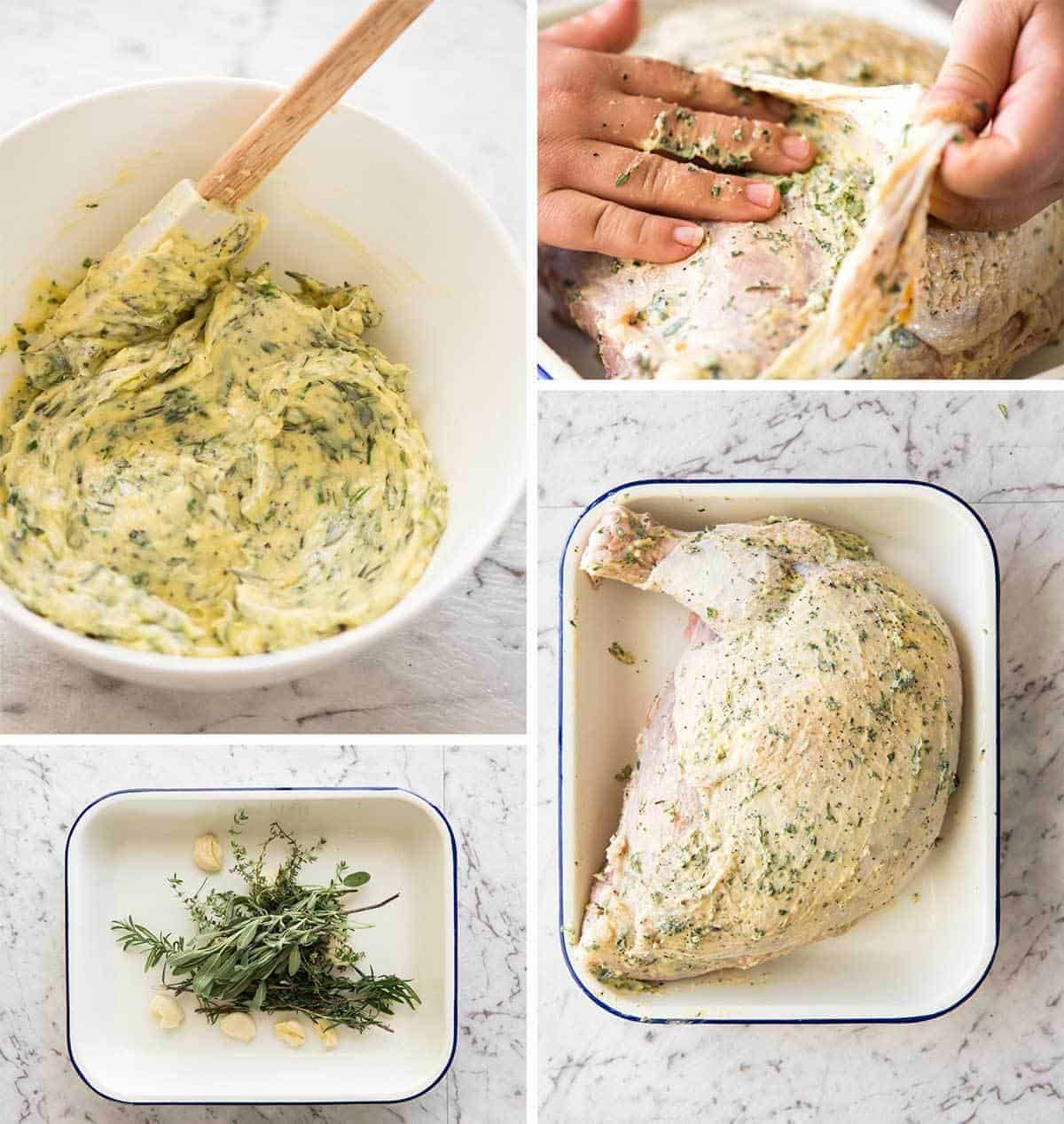 How to make turkey with herb butter under the skin (quick video tutorial provided) staging.recipetineats.com