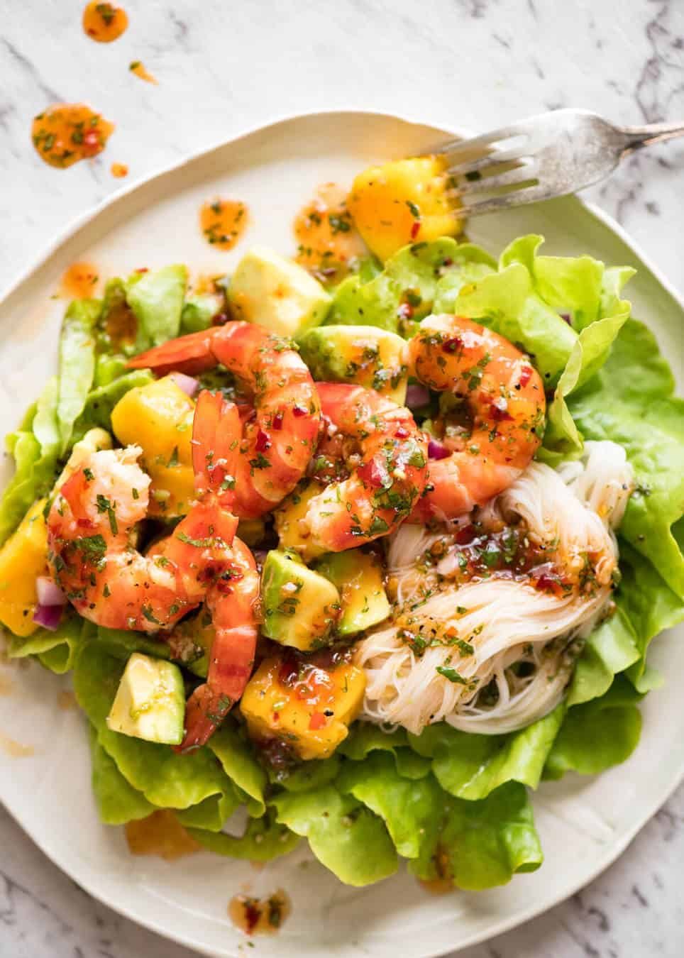 This Prawn, Mango and Avocado Salad with Noodles is perfect for balmy summer days. Great no cook meal! staging.recipetineats.com