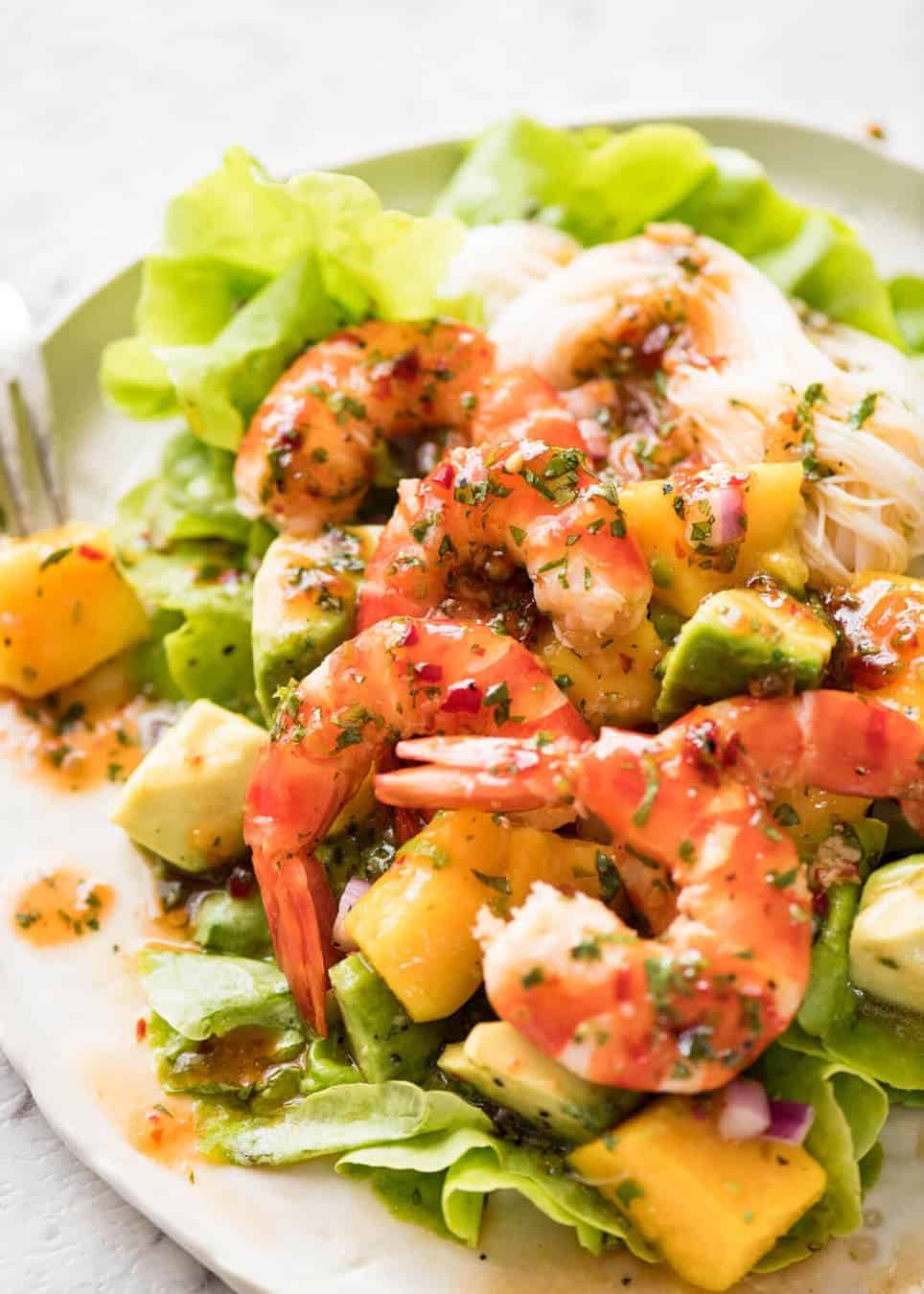 This Prawn, Mango and Avocado Salad with Noodles is perfect for balmy summer days. Great no cook meal! staging.recipetineats.com