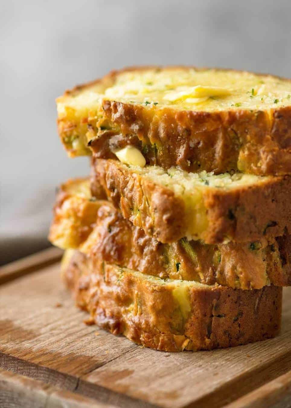 A Cheesy Zucchini Bread that's quick to make (no yeast) and is so moist, you'll scoff it down even without slathering it with butter! staging.recipetineats.com