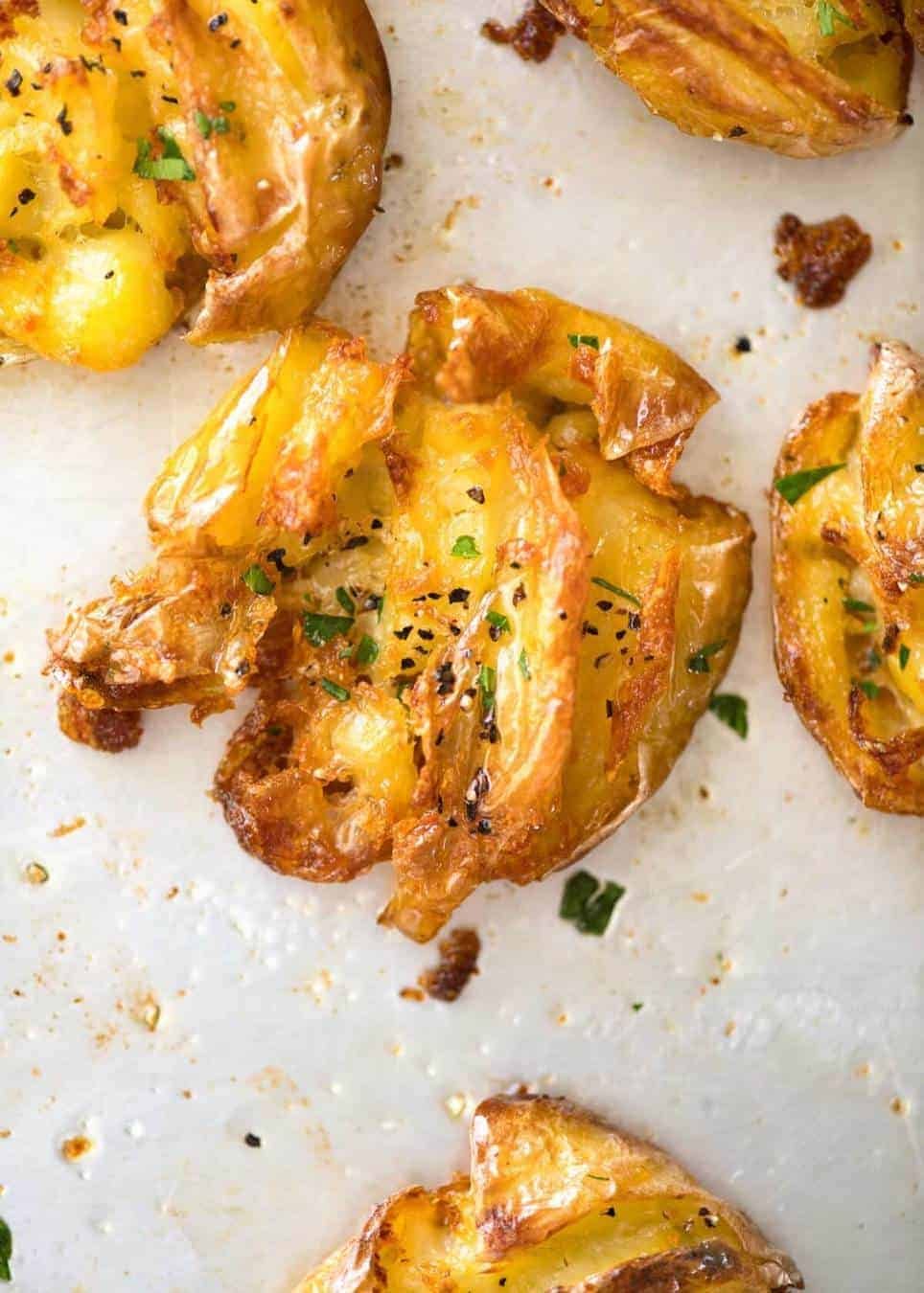 The best, buttery, golden, ultra crispy smashed potatoes you will ever have! staging.recipetineats.com