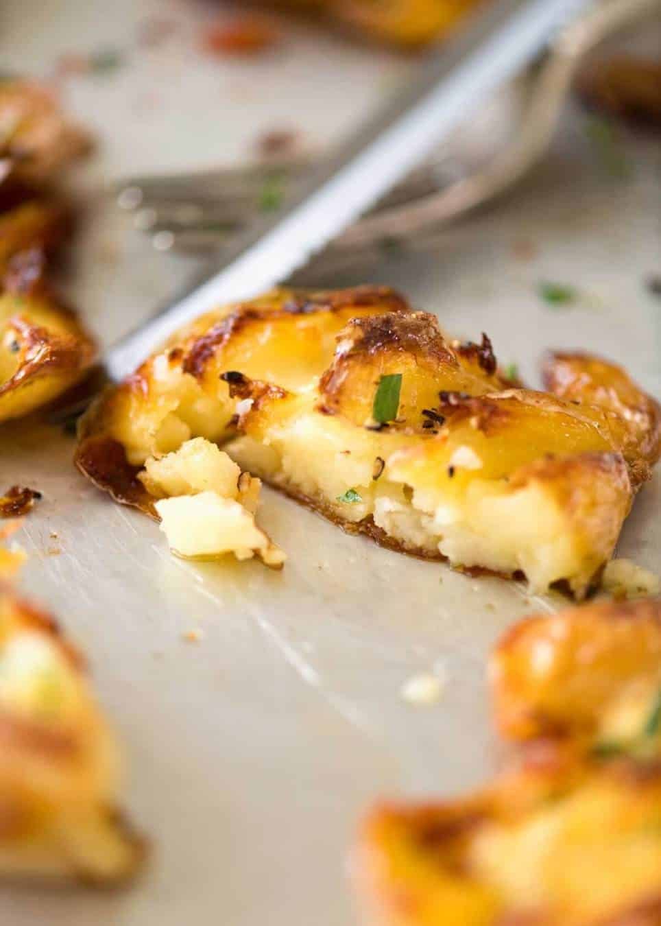 The best, buttery, golden, ultra crispy smashed potatoes you will ever have! staging.recipetineats.com
