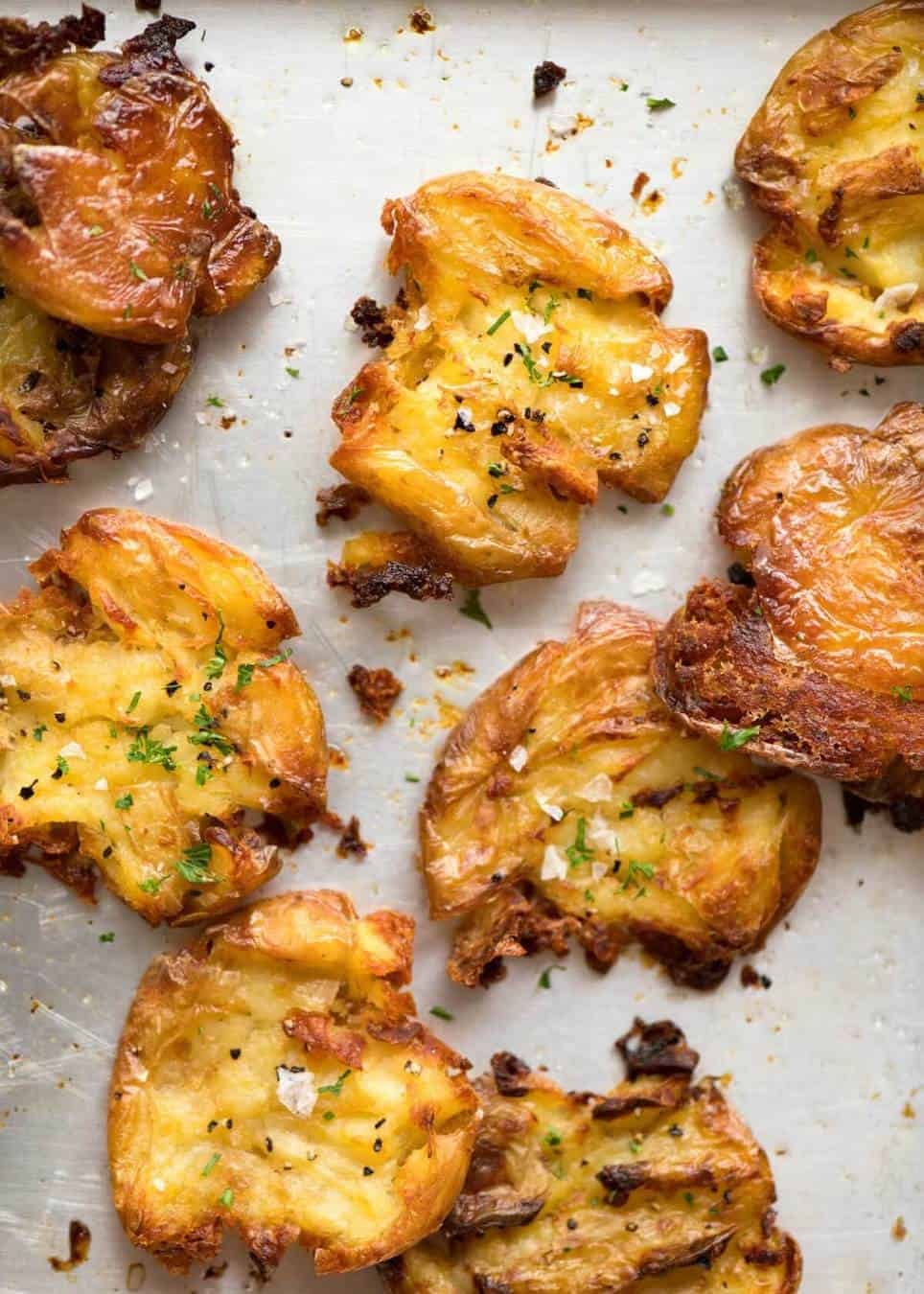 The best, buttery, golden, ultra crispy smashed potatoes you will ever have! staging.recipetineats.com