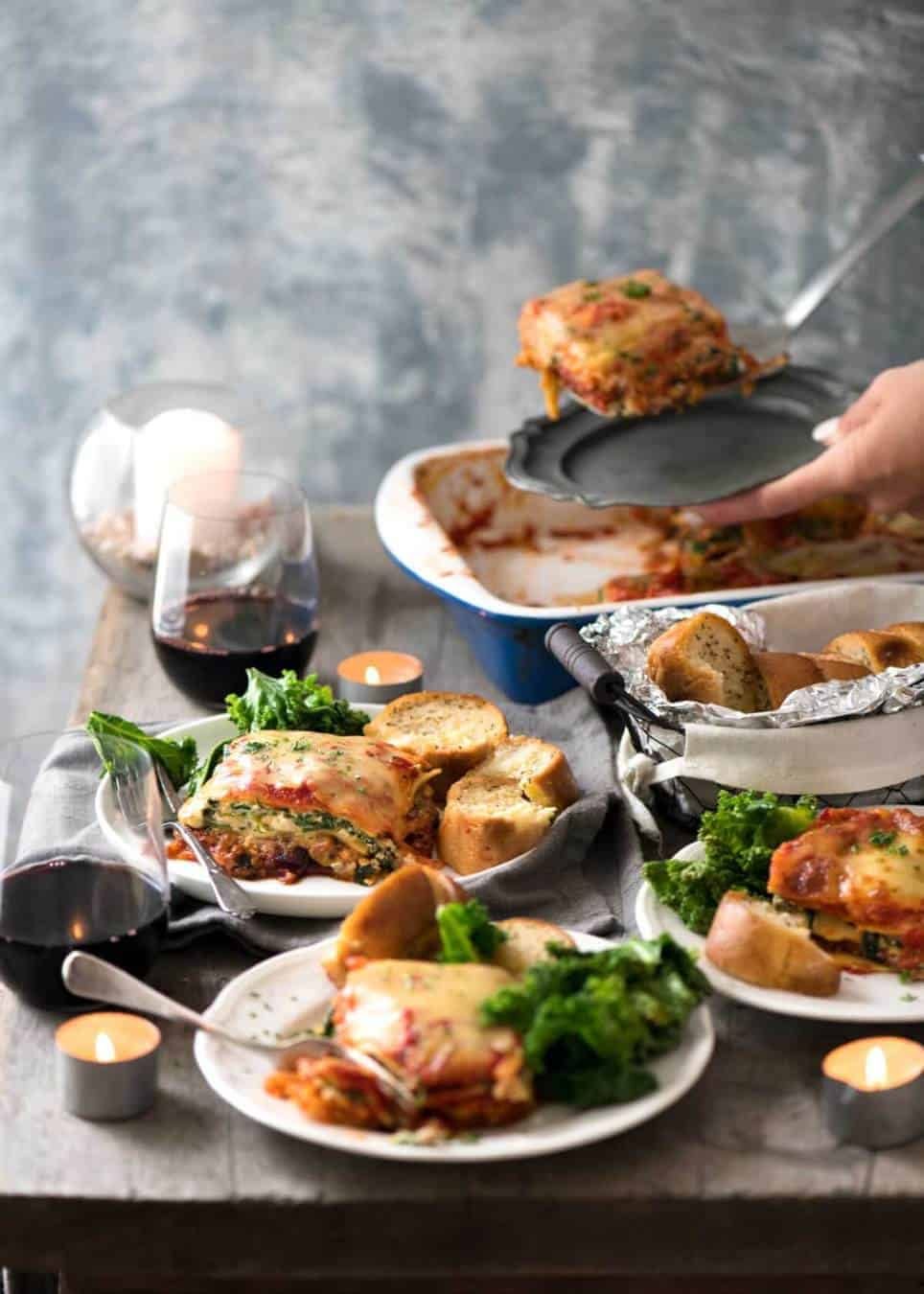 A wonderful Vegetarian Lasagna with layers of roasted vegetables, tomato sauce, and a spinach ricotta filling. staging.recipetineats.com