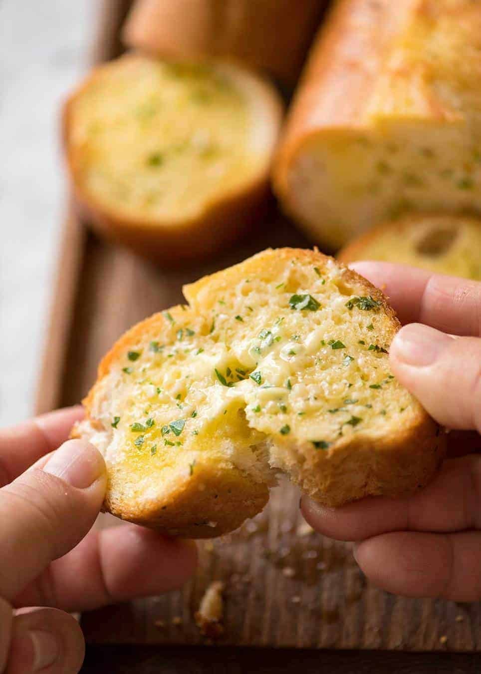 Better than Pizza Hut! For a truly religious Garlic Bread experience, skip the artisan bread and use a basic French stick. And no skimping on butter! staging.recipetineats.com