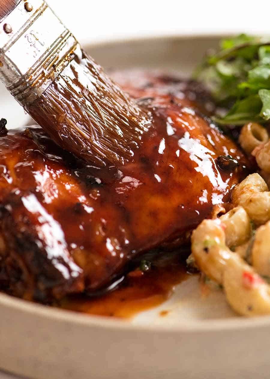 Basting Sticky Grilled Chicken