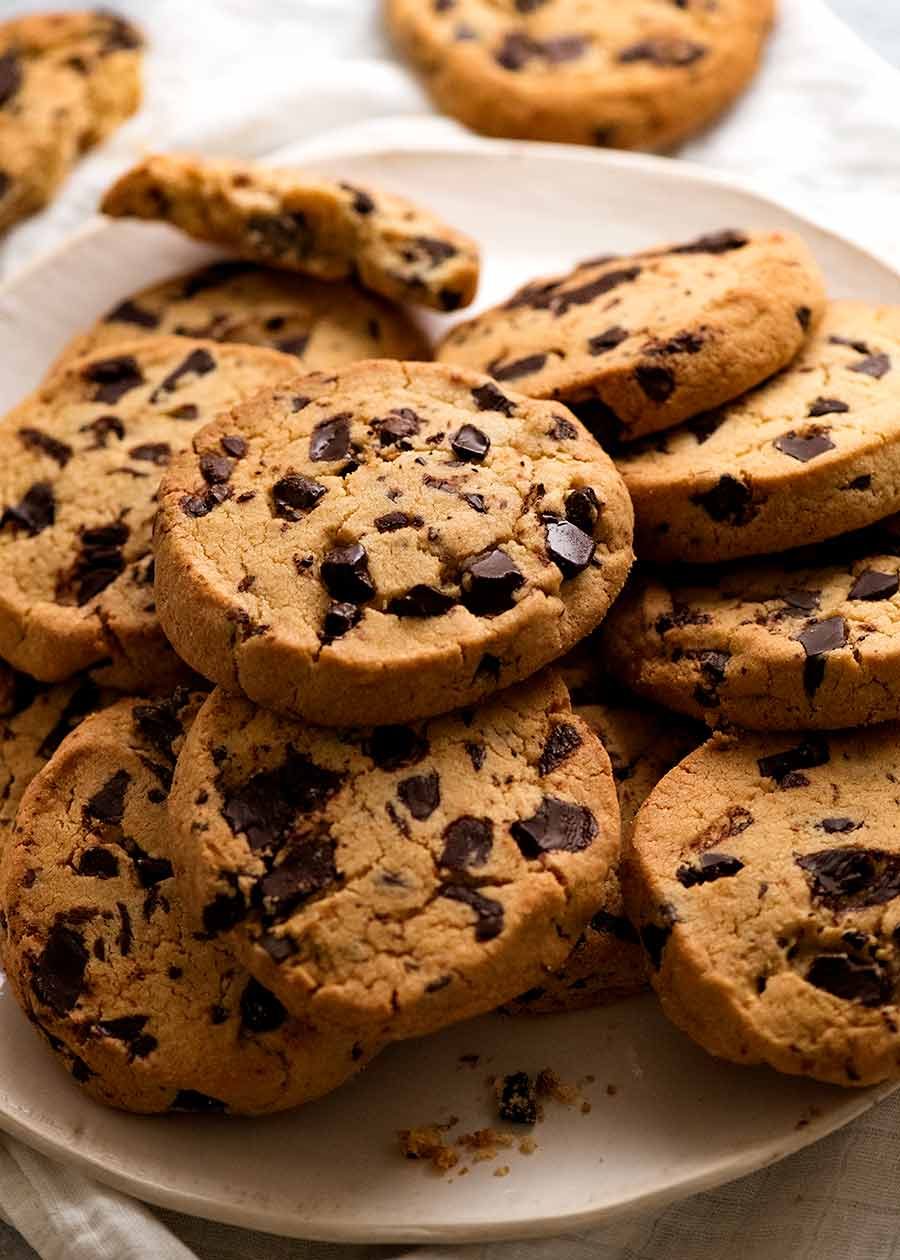 Plate of Byron Bay Chocolate Chip Cookies